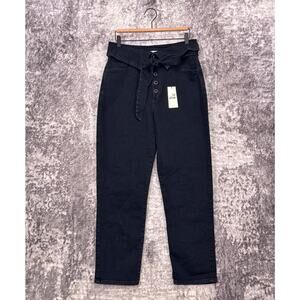 New Le Jean Jeans 29 Womens Valentina High Waist Fold Over Black Denim